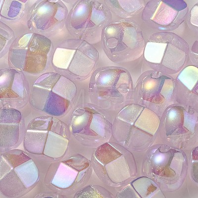 UV Plating Luminous Transparent Acrylic Beads OACR-P010-01D-1