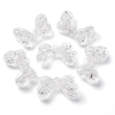 Plating Transparent Crackle Acrylic Beads MACR-D024-17-03-1