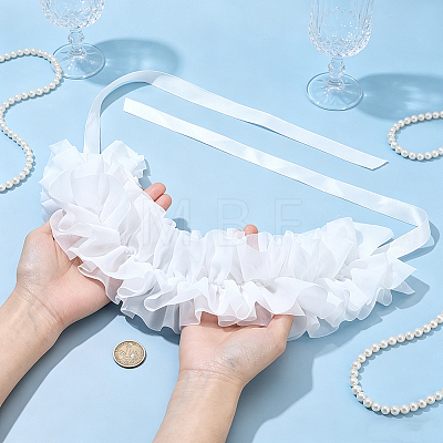 Polyester Ruffled Chiffon Collar DIY-WH0622-803-1