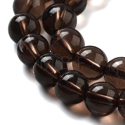 Natural Smoky Quartz Round Beads Strands G-E329-6mm-38A-1