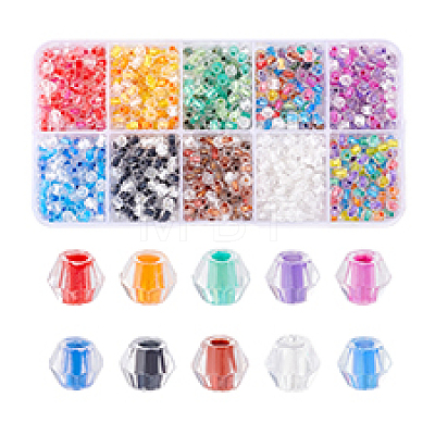 10 Set 10 Colors Transparent Glass Beads GLAA-PH0003-34-1