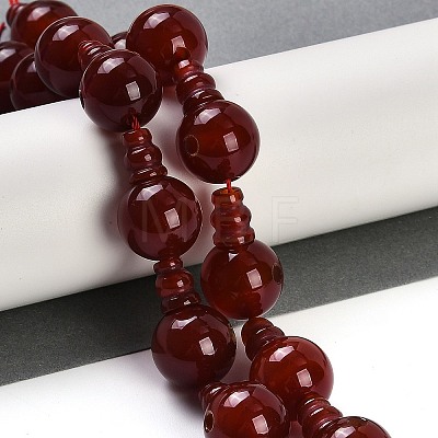 Natural Carnelian 3-Hole Guru Beads Strands G-H064-E08-02A-1