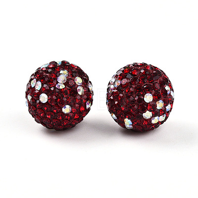 Polymer Clay Pave Rhinestone Beads RB-T018-01E-1