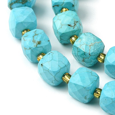 Synthetic Blue Turquoise Beads Strands G-Q010-A13-01-1