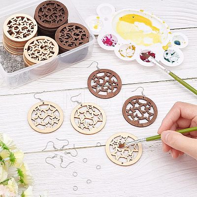 SUPERFINDINGS DIY Wooden Dangle Earring Making Kits DIY-FH0002-82-1