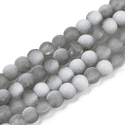 Frosted Crackle Glass Beads X1-GLAA-U001-8mm-M06-1
