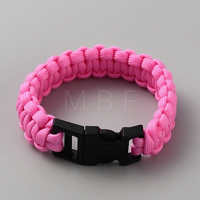 Survival Polyester Cord Bracelet with Plastic Clasps for Hiking Camping Outdoor BJEW-WH0018-54H-1