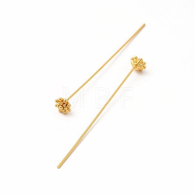 Brass Flower Head Pins LS-KK-A178-09G-1