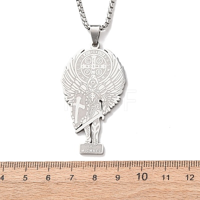 304 Stainless Steel Pendant Necklaces NJEW-B153-02B-P-1