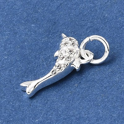Brass Micro Pave Clear Cubic Zirconia Charms KK-D110-08A-S-1