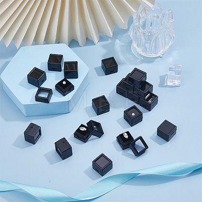 Acrylic Square Loose Diamond Box with Visible Window CON-WH0088-76A-02-1