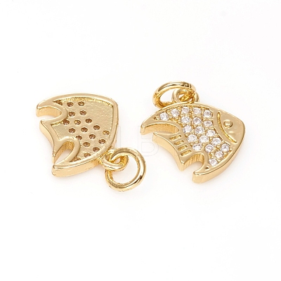 Brass Micro Pave Cubic Zirconia Pendants ZIRC-G167-04G-1