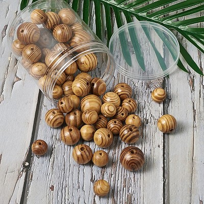 Craftdady Round Natural Wood Beads WOOD-CD0001-01-1