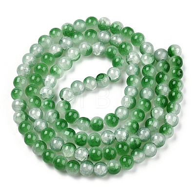 Crackle Baking Painted Imitation Jade Glass Beads Strands DGLA-T003-8mm-07-1