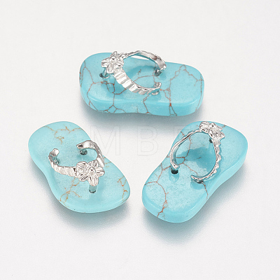 Synthetic Turquoise Pendants G-XCP0001-46-1