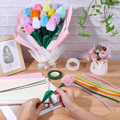 DIY Tulip Twist Stick Making Kits AJEW-SC0032-04-1