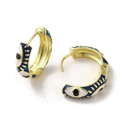 Horse Eye Real 18K Gold Plated Brass Hoop Earrings EJEW-Q797-07G-06-1