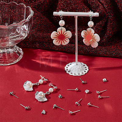 304 Stainless Steel Stud Earring Findings STAS-BBC0008-36B-1