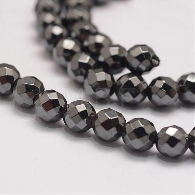 Grade AA Magnetic Synthetic Hematite Bead Strands G-P258-10-6mm-1