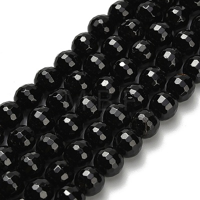Natural Black Tourmaline Beads Strands G-H329-D02-6mm-1