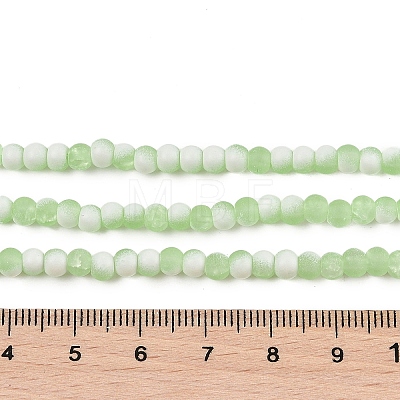 Frosted Crackle Glass Beads Strands GLAA-U001-4mm-M09-1