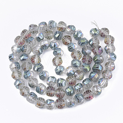 Electroplate Glass Beads Strands EGLA-T018-01-C02-1