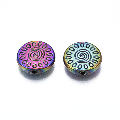 Rack Plating Rainbow Color Alloy Beads PALLOY-S180-362-1