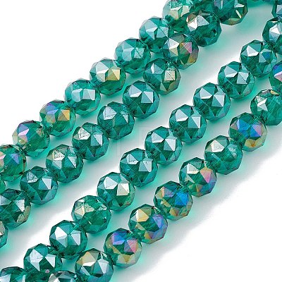 Transparent Electroplate Glass Beads Strands EGLA-F154-AB03-1