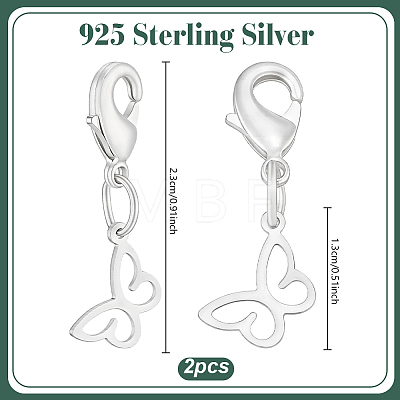 4Pcs 925 Sterling Silver Pendant Decorations HJEW-PH02566-1
