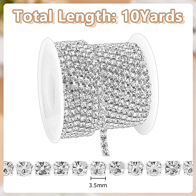 Glass Rhinestone Cup Chains LCHA-WH0004-02A-1