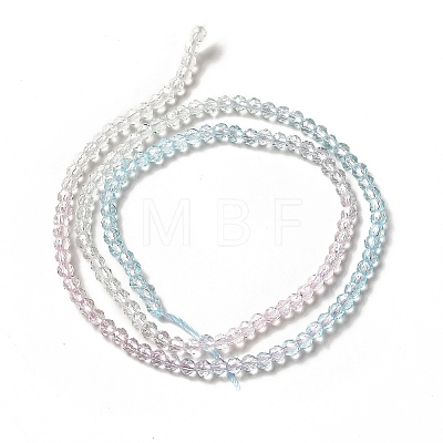 Transparent Gradient Color Glass Beads Strands X-GLAA-H021-01B-27-1
