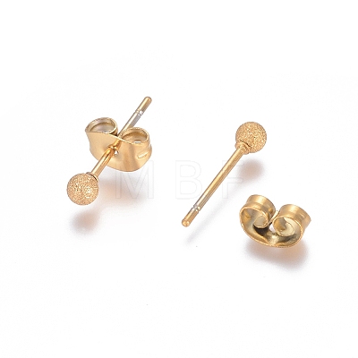 Ion Plating(IP) 304 Stainless Steel Stud Earrings EJEW-L215-58A-G-1