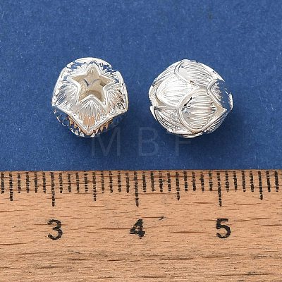 Rack Plating Flower Bud Brass Beads KK-F873-25S-02-1