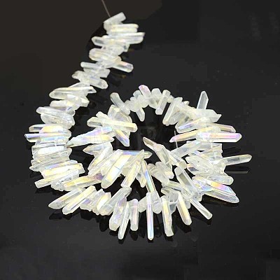Natural Electroplated Quartz Crystal Beads Strands G-F212-01-1