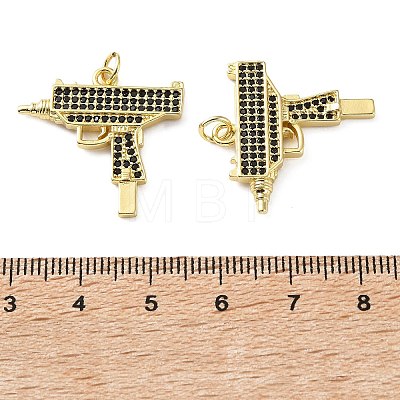 Brass Micro Pave Cubic Zirconia Pendants KK-H279-06G-01-1