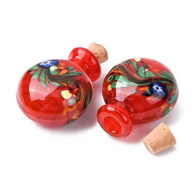 Handmade Lampwork Perfume Bottle Pendants LAMP-H072-01C-1