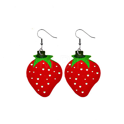 PU Leather Dangle Earrings PW-WGD51FB-08-1