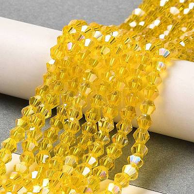 Transparent Electroplate Glass Beads Strands GLAA-F029-2mm-A22-1