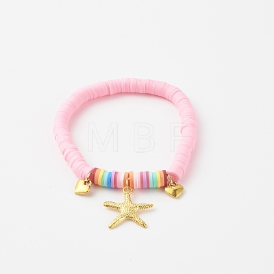 Handmade Polymer Clay Heishi Beads Stretch Bracelets BJEW-JB0001-CPQ-1