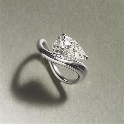 Brass Pave Single Cubic Zirconia Finger Rings for Women LS-ZK8046-4-1