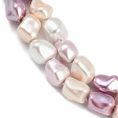 Electroplated Shell Pearl Beads Strands BSHE-H113-05D-1