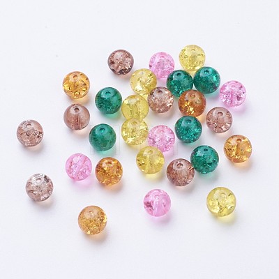 Baking Painted Crackle Glass Beads DGLA-X0006-8mm-08-1