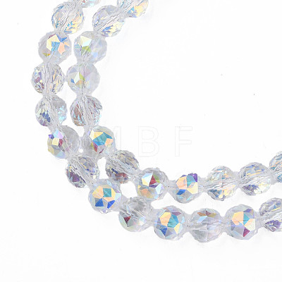 Electroplate Transparent Glass Beads Strands EGLA-N002-34A-C03-1