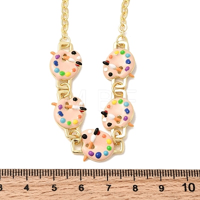 Brass Enamel Pendant Necklaces NJEW-B157-07G-02-1