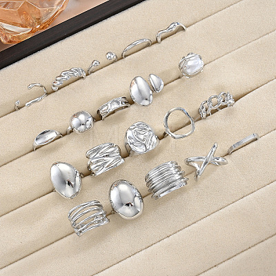Alloy Cuff Open Rings Sets for Women WG801CE-01-1