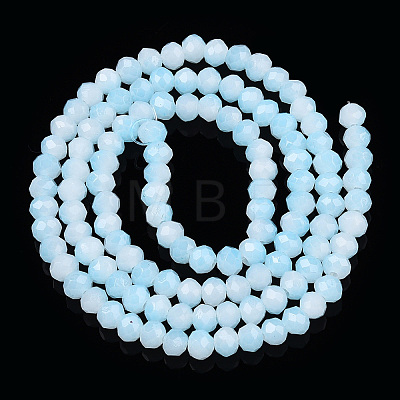 Two-Tone Imitation Jade Glass Beads Strands GLAA-T033-01A-05-1