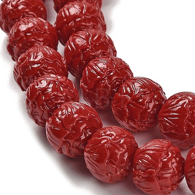 Synthetic Coral Carved Beads Strands CORA-H003-03-1