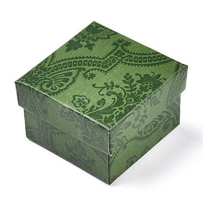 Flower Printed Cardboard Jewelry Boxes CBOX-T006-10E-1