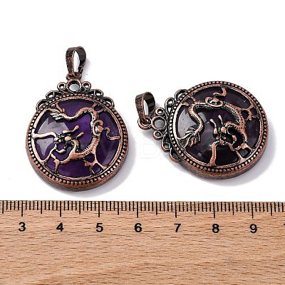 Natural Amethyst Pendants G-A241-02R-21-1