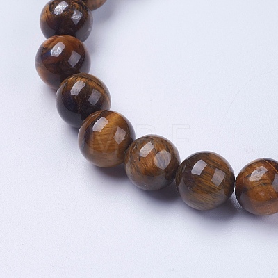 Natural Tiger Eye Beaded Stretch Bracelets BJEW-I253-10mm-27-1